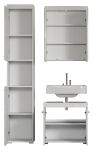 Badezimmer Badm�bel Set Adamo in wei� Hochglanz Badkombination 3-teilig 112 x 190 cm