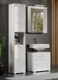 Badezimmer Badm�bel Set Adamo in wei� Hochglanz Badkombination 3-teilig 112 x 190 cm