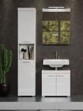 Badezimmer Badm�bel Set Adamo in wei� Hochglanz Badkombination 3-teilig 112 x 190 cm