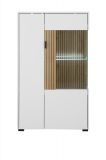 Vitrine Merced in wei� matt und Evoke Eiche Wohn- und Esszimmer Highboard 75 x 125 cm