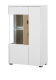 Vitrine Merced in wei� matt und Evoke Eiche Wohn- und Esszimmer Highboard 75 x 125 cm