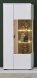 Vitrine Merced in wei� matt und Evoke Eiche Wohn- und Esszimmer Vitrinenschrank 75 x 180 cm