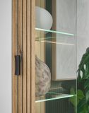 Vitrine Merced in wei� matt und Evoke Eiche Wohn- und Esszimmer Vitrinenschrank 75 x 180 cm