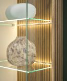 Vitrine Merced in wei� matt und Evoke Eiche Wohn- und Esszimmer Vitrinenschrank 75 x 180 cm