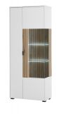 Vitrine Merced in wei� matt und Evoke Eiche Wohn- und Esszimmer Vitrinenschrank 75 x 180 cm