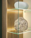 Vitrine Merced in wei� matt und Evoke Eiche Wohn- und Esszimmer Vitrinenschrank 75 x 180 cm