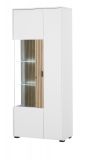 Vitrine Merced in wei� matt und Evoke Eiche Wohn- und Esszimmer Vitrinenschrank 75 x 180 cm