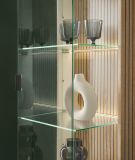 Vitrine Merced in wei� matt und Evoke Eiche Wohn- und Esszimmer Vitrinenschrank 48 x 180 cm