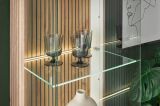 Vitrine Merced in wei� matt und Evoke Eiche Wohn- und Esszimmer Vitrinenschrank 48 x 180 cm