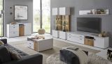 Vitrine Merced in wei� matt und Evoke Eiche Wohn- und Esszimmer Vitrinenschrank 48 x 180 cm
