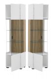 Vitrine Merced in wei� matt und Evoke Eiche Wohn- und Esszimmer Vitrinenschrank 48 x 180 cm