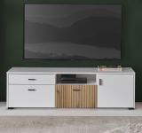 TV-Lowboard Merced in wei� matt und Evoke Eiche TV Unterteil 150 x 44 cm