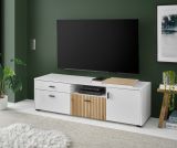 TV-Lowboard Merced in wei� matt und Evoke Eiche TV Unterteil 150 x 44 cm