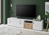 TV-Lowboard Merced in wei� matt und Evoke Eiche TV Unterteil 200 x 44 cm