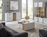 Sideboard Merced in wei� matt und Evoke Eiche Wohn- und Esszimmer Kommode 150 cm