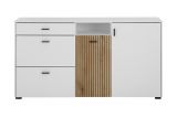 Sideboard Merced in wei� matt und Evoke Eiche Wohn- und Esszimmer Kommode 150 cm