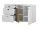 Sideboard Merced in wei� matt und Evoke Eiche Wohn- und Esszimmer Kommode 150 cm