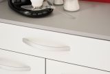 Parisot K�chenschrank Skoon in wei� und grau K�che Buffet und Mehrzweckschrank 101 x 185 cm