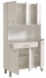 Parisot K�chenschrank Skoon in wei� und grau K�che Buffet und Mehrzweckschrank 101 x 185 cm