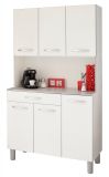 Parisot K�chenschrank Skoon in wei� und grau K�che Buffet und Mehrzweckschrank 101 x 185 cm