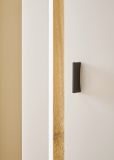 Vitrine Bellport in wei� matt und Wotan Eiche Vitrinenschrank inklusive Frontbeleuchtung 55 x 200 cm