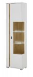 Vitrine Bellport in wei� matt und Wotan Eiche Vitrinenschrank inklusive Frontbeleuchtung 55 x 200 cm