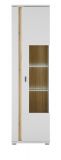 Vitrine Bellport in wei� matt und Wotan Eiche Vitrinenschrank inklusive Frontbeleuchtung 55 x 200 cm