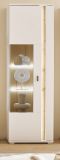 Vitrine Bellport in wei� matt und Wotan Eiche Vitrinenschrank inklusive Frontbeleuchtung 55 x 200 cm