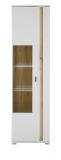Vitrine Bellport in wei� matt und Wotan Eiche Vitrinenschrank inklusive Frontbeleuchtung 55 x 200 cm