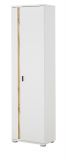 Stauraumschrank Bellport in wei� matt und Wotan Eiche Mehrzweckschrank inklusive Frontbeleuchtung 55 x 200