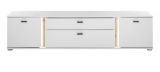 TV-Lowboard Bellport in wei� matt und Wotan Eiche TV Unterteil inklusive Frontbeleuchtung 200 cm