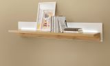 Wandboard Bellport in wei� matt und Wotan Eiche Wandregal inklusive Beleuchtung 150 cm
