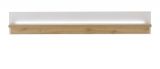 Wandboard Bellport in wei� matt und Wotan Eiche Wandregal inklusive Beleuchtung 150 cm