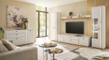 Sideboard Bellport in wei� matt und Wotan Eiche Kommode inklusive Frontbeleuchtung 150 cm