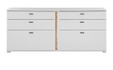 Sideboard Bellport in wei� matt und Wotan Eiche Kommode inklusive Frontbeleuchtung 200 cm