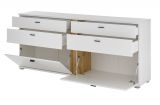 Sideboard Bellport in wei� matt und Wotan Eiche Kommode inklusive Frontbeleuchtung 200 cm