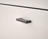 Highboard Bellport in wei� matt und Wotan Eiche Kommode inklusive Frontbeleuchtung 100 x 125 cm