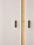 Wohnwand Bellport in wei� matt und Wotan Eiche Wohnkombination inklusive Frontbeleuchtung 290 cm