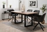 Esstisch Malta in Artisan Eiche und Anthrazit im Industrial Look 120 / 160 x 80 cm ausziehbar