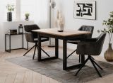 Esstisch Malta in Artisan Eiche und Anthrazit im Industrial Look 120 / 160 x 80 cm ausziehbar