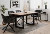 Esstisch Malta in Artisan Eiche und Anthrazit im Industrial Look 120 / 160 x 80 cm ausziehbar
