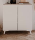 Kommode Visby in wei� und Sandstein Wohn- und Esszimmer Sideboard 88 x 92 cm