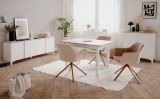Kommode Visby in wei� und Sandstein Wohn- und Esszimmer Sideboard 88 x 92 cm