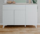 Sideboard Visby in wei� und Sandstein Wohn- und Esszimmer Kommode 133 x 92 cm
