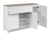 Sideboard Visby in wei� und Sandstein Wohn- und Esszimmer Kommode 133 x 92 cm