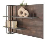 Wandpaneel Piano in Thermo Eiche und grau Wandboard 152 x 90 cm