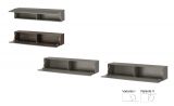 Wohnwand Piano in Thermo Eiche und grau Wohnkombination 4-teilig 380 x 200 cm