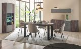 Wohnwand Piano in Thermo Eiche und grau Wohnkombination 3-teilig mit Soft-Close 300 x 200 cm