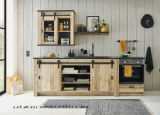 K�che Stove in Used Wood hell und anthrazit K�chenschrank Set 4-teilig 264 x 200 cm
