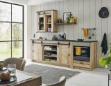 K�che Stove in Used Wood hell und anthrazit K�chenschrank Set 4-teilig 264 x 200 cm